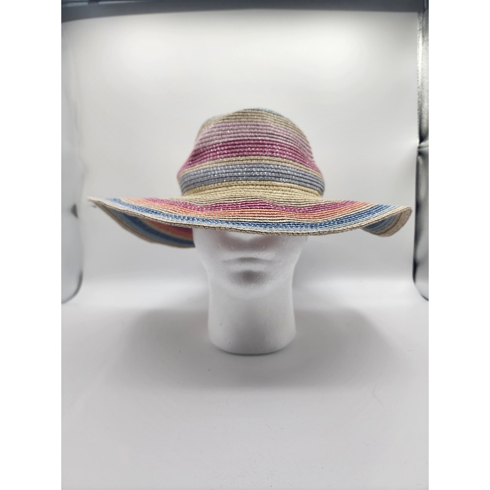 Girls gymboree multi colored striped stars hat beach‎ pool summer vacation